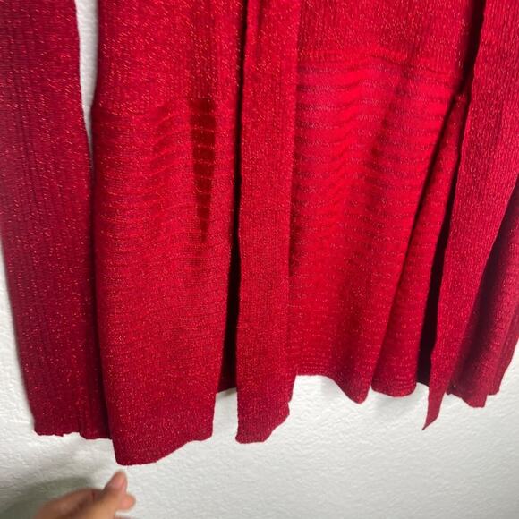 Verve Ami Womens Cardigan Sweater Size S Red Open Front Long Sleeve Pull On - Picture 11 of 16
